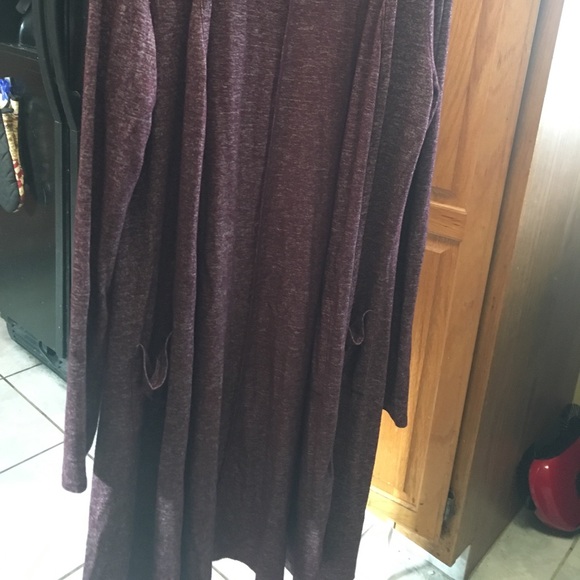 Wine color long sweater approx 42”XL - Picture 2 of 4
